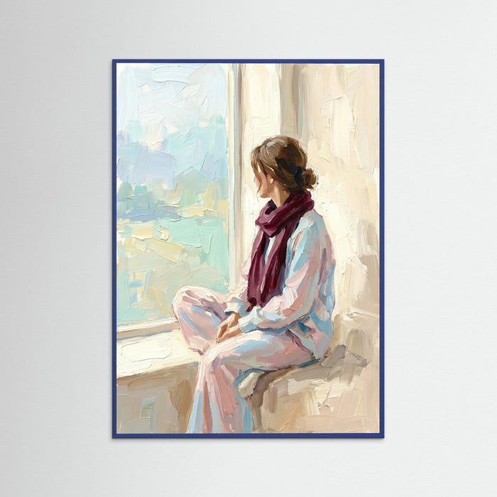 Blue Wood Pastel Portrait