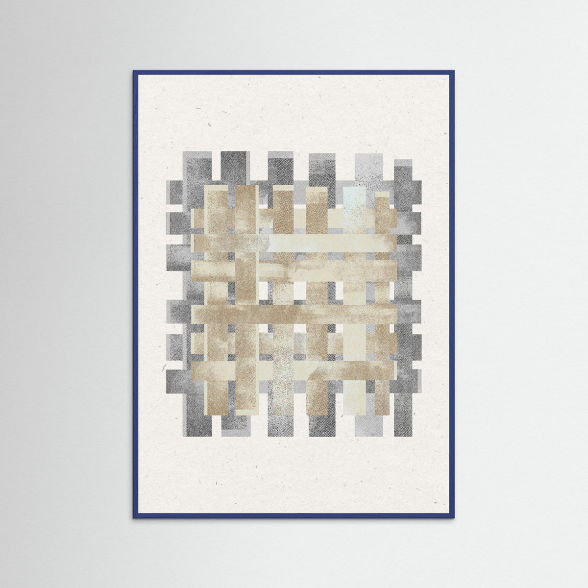 Blue Wood Pattern on Pattern No.2 Poster