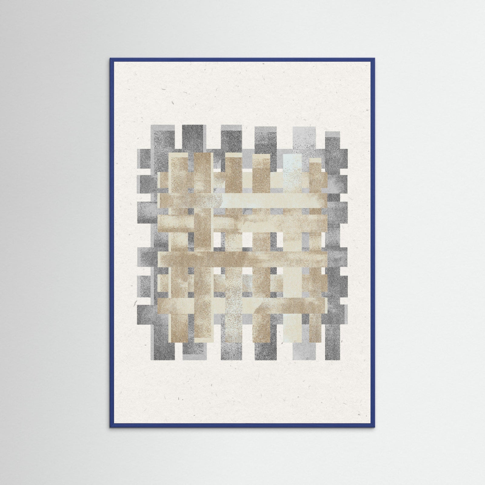Blue Wood Pattern on Pattern No.2 Poster