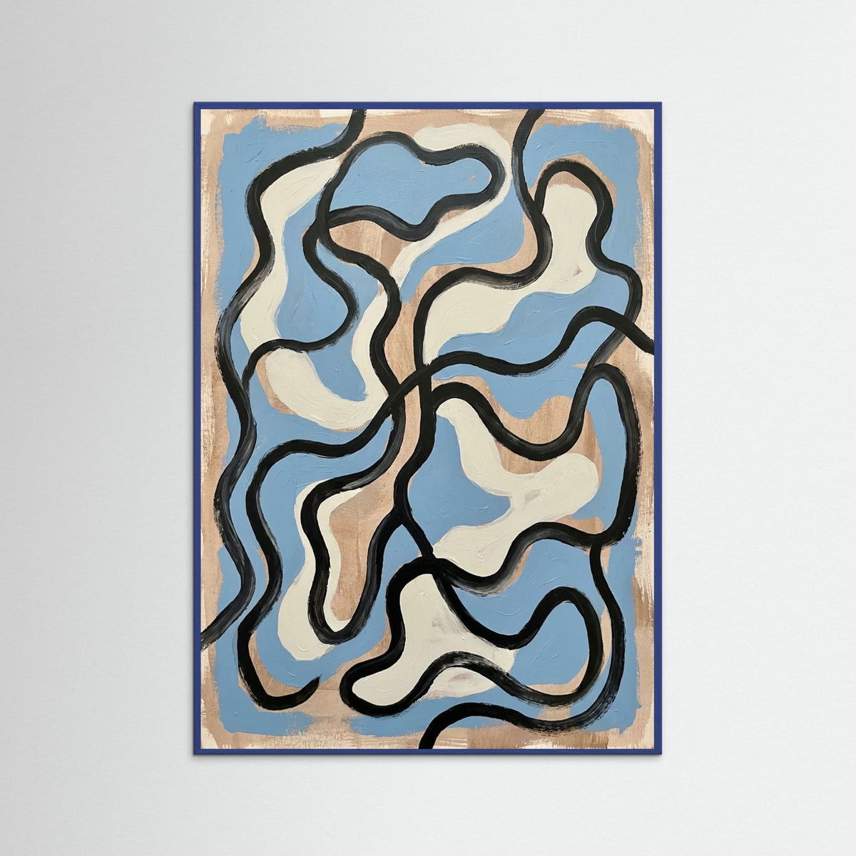 Blue Wood Patterned Strokes