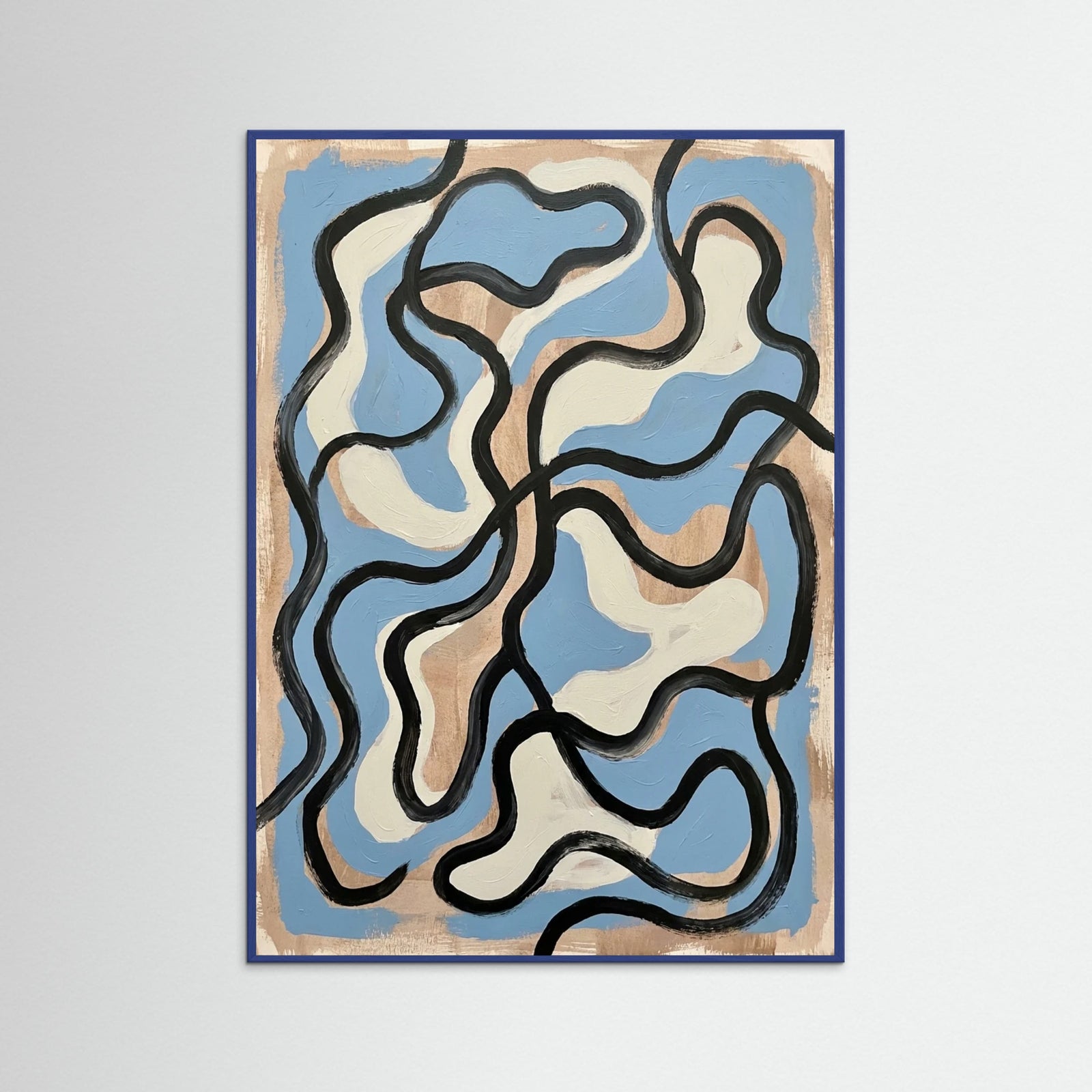 Blue Wood Patterned Strokes