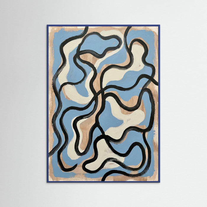 Blue Wood Patterned Strokes