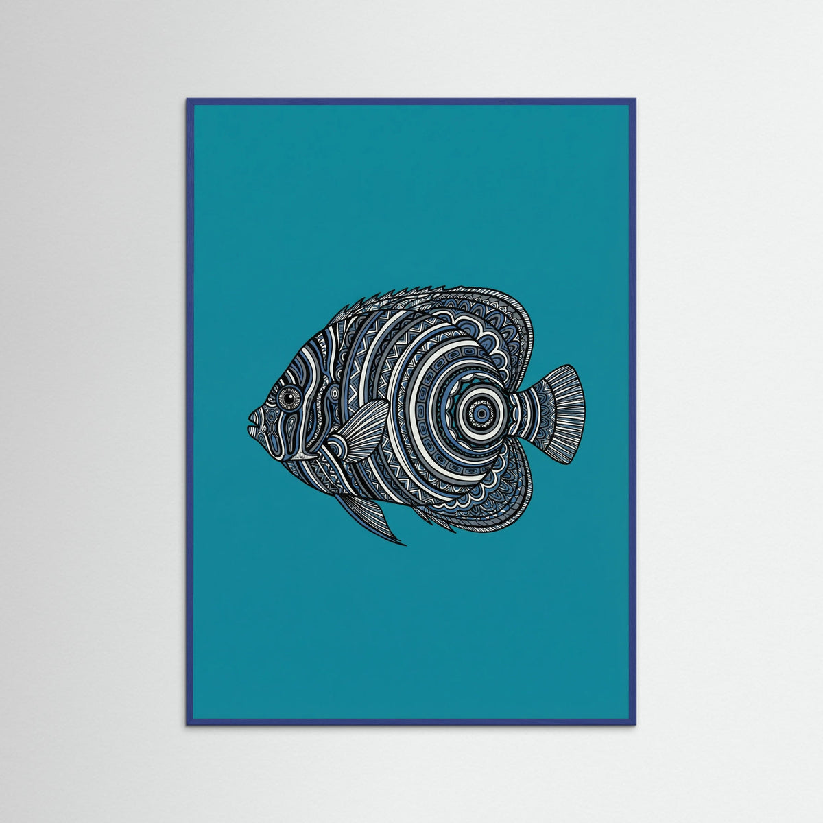 Blue Wood Patterned Tortoise Vibrantorange