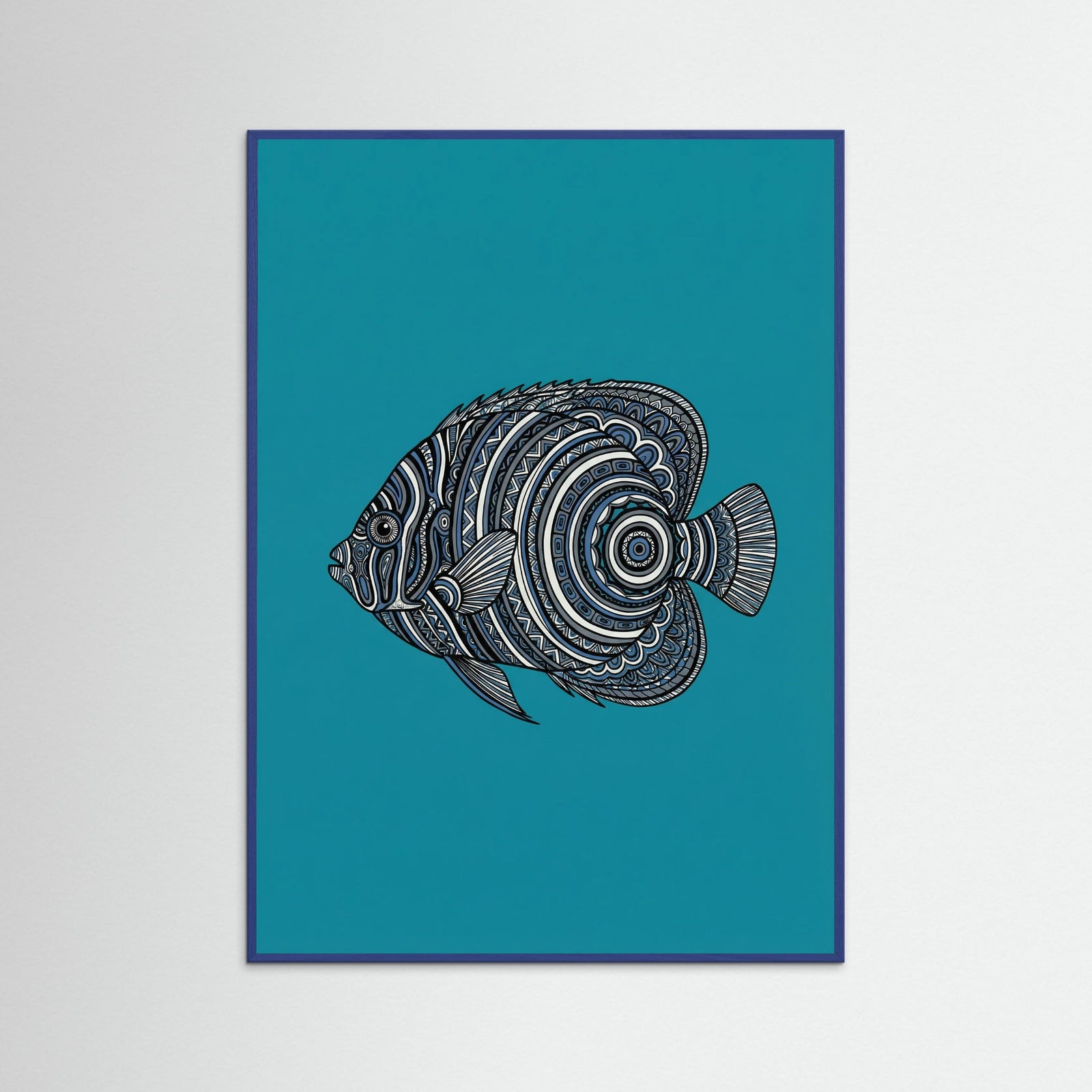 Blue Wood Patterned Tortoise Vibrantorange