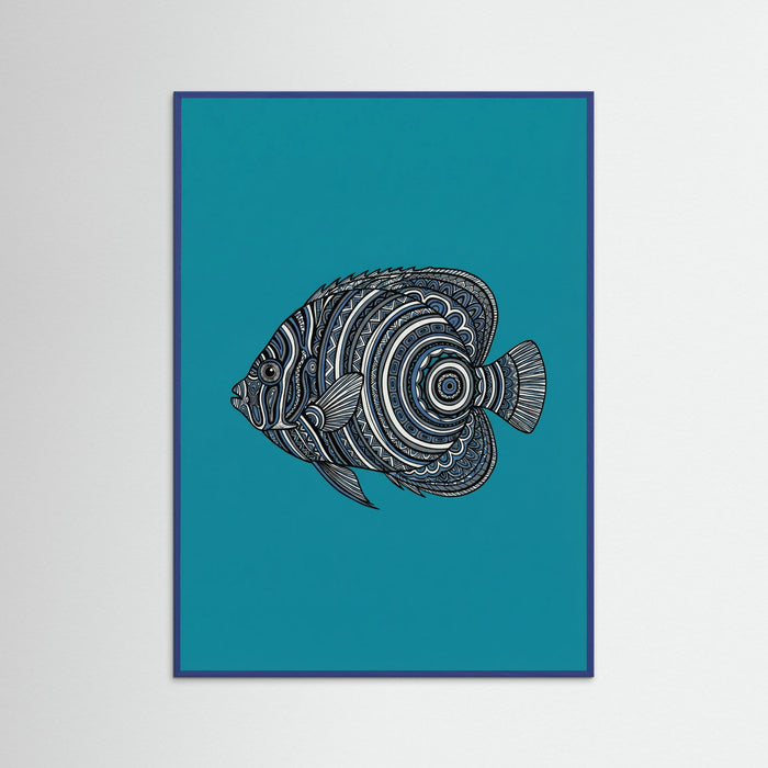 Blue Wood Patterned Tortoise Vibrantorange