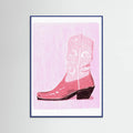 Blue Wood P&c Cowgirlboot Poster