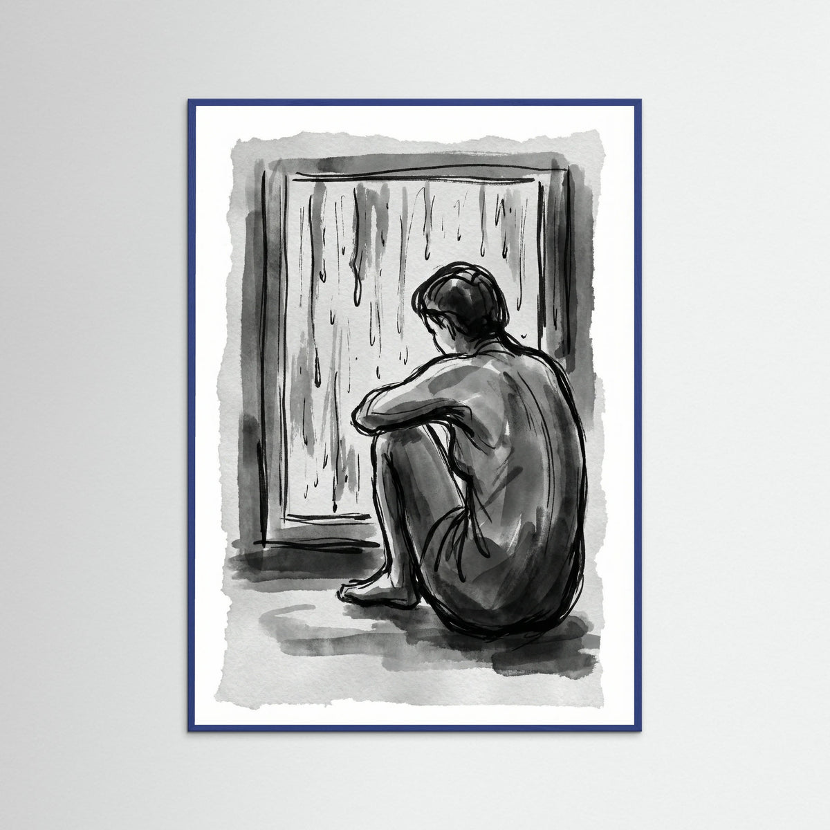 Blue Wood Pensive Form