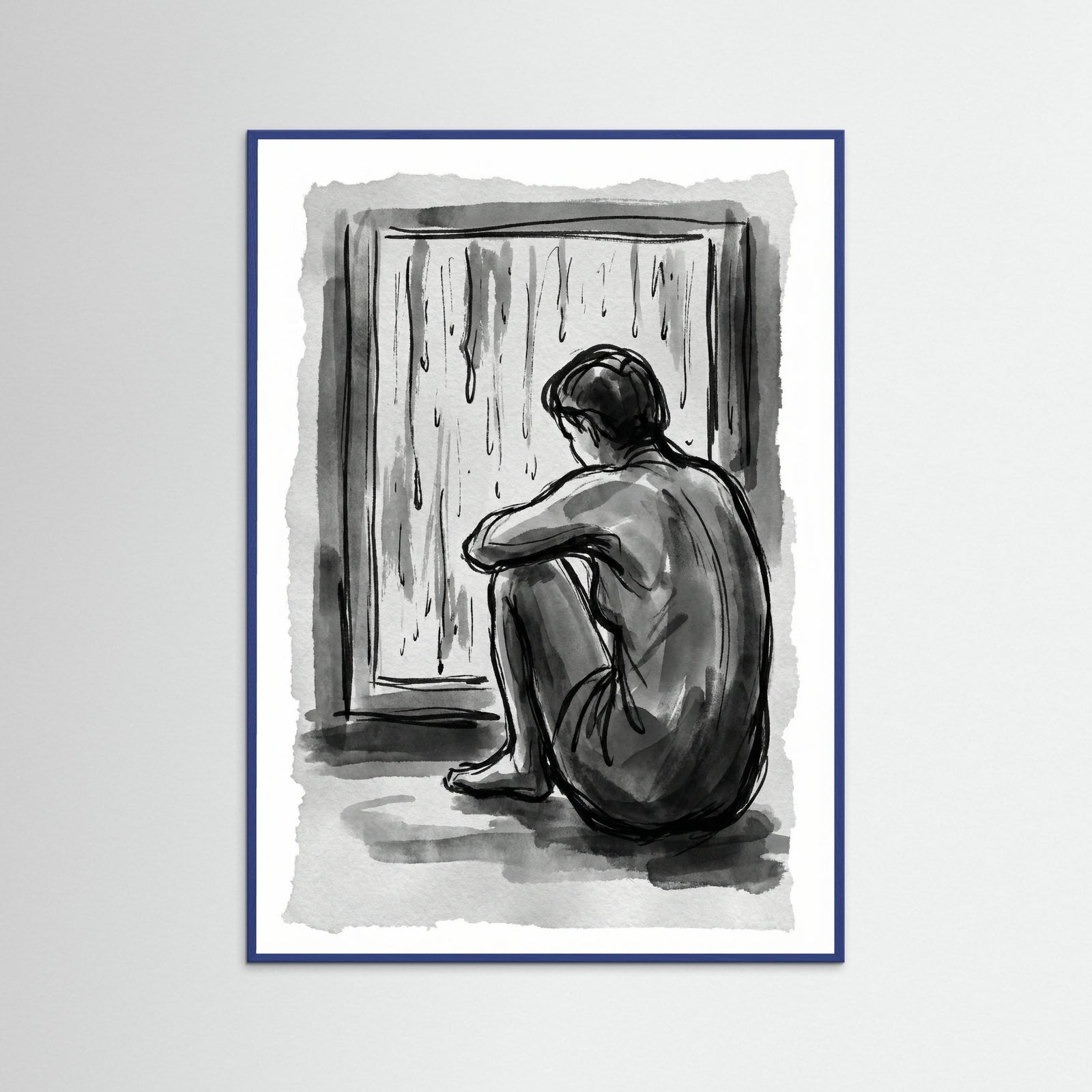 Blue Wood Pensive Form