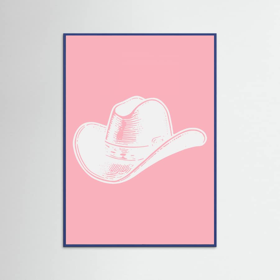 Pink Cowboy Hat Poster – plakat og kunsttryk