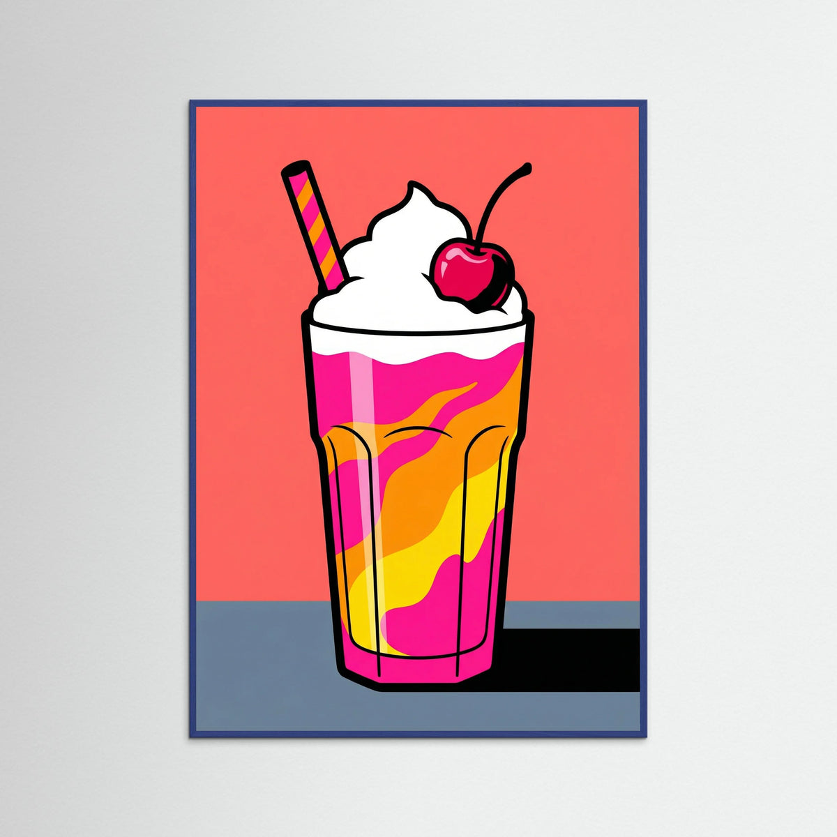 Blue Wood Pink Glaze Pop