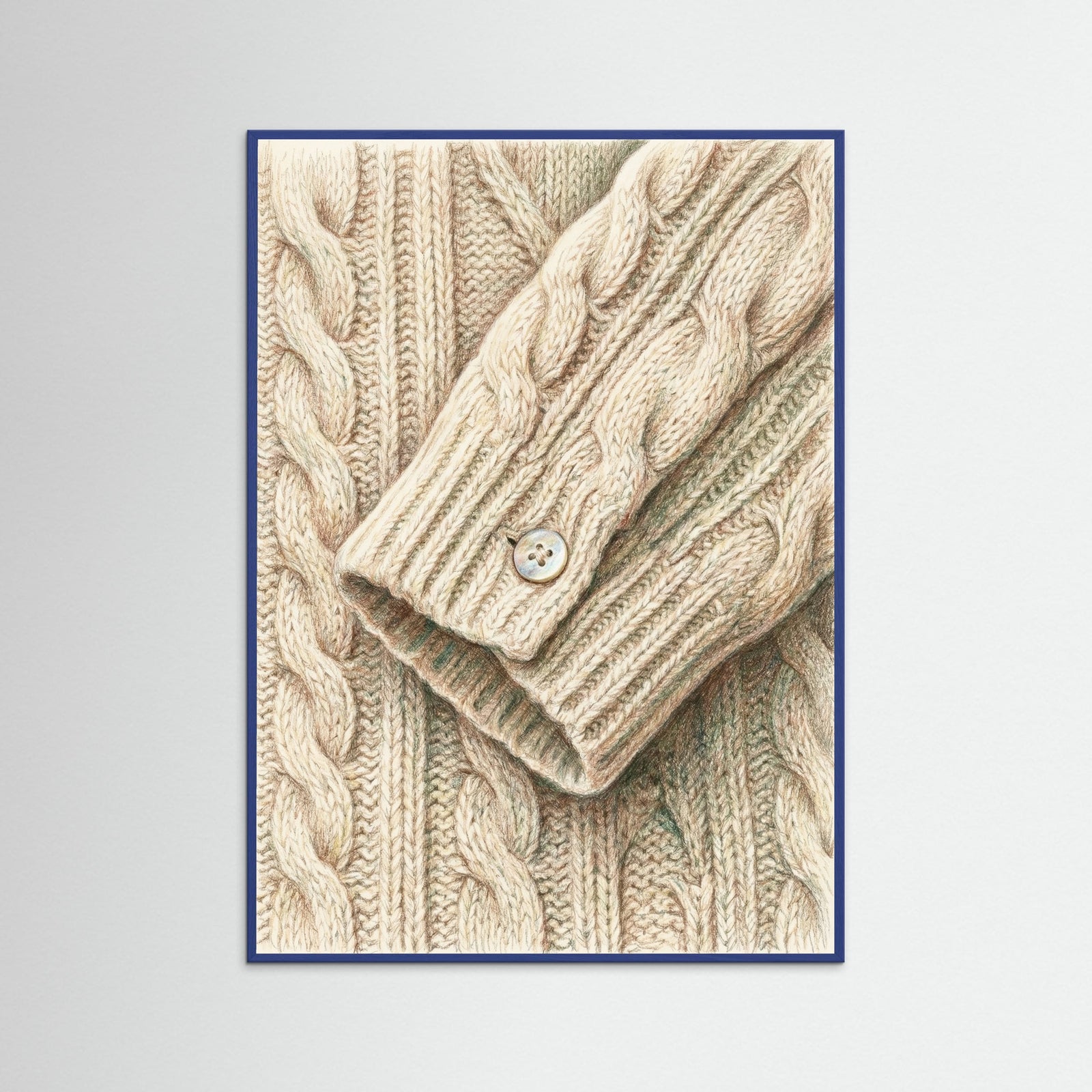 Blue Wood Plaid Scallop Collar