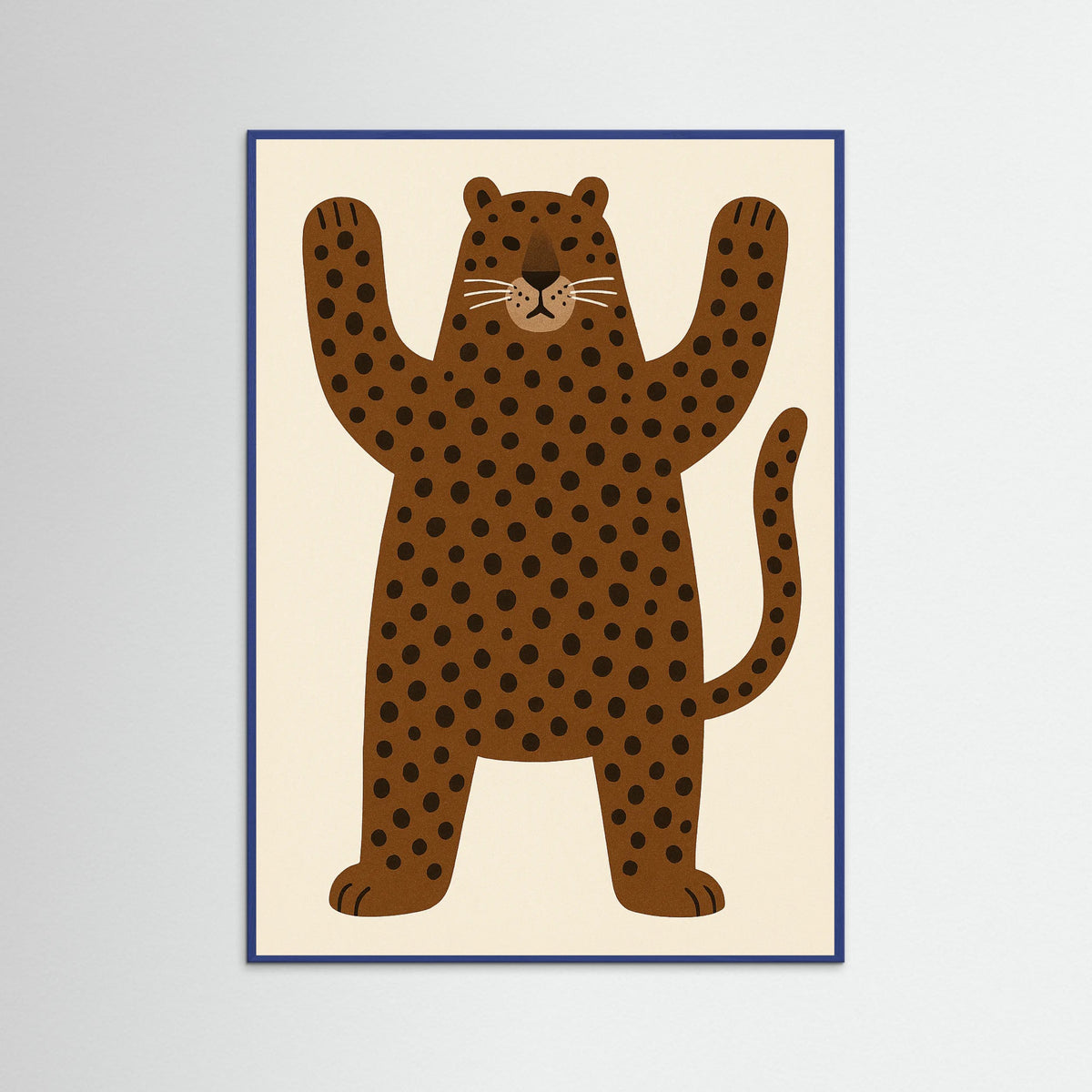 Blue Wood Playful Leopard