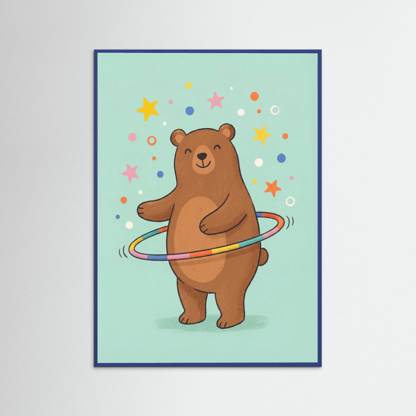 Blue Wood Playful Leopard