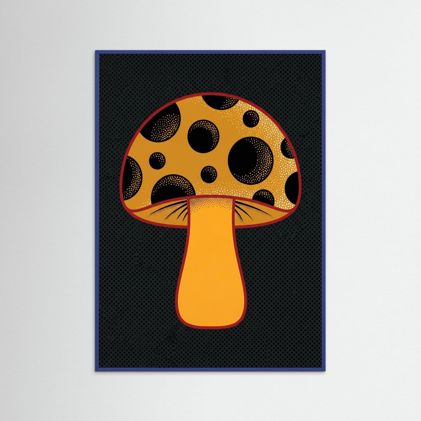 Blue Wood Polka Dot Pumpkin