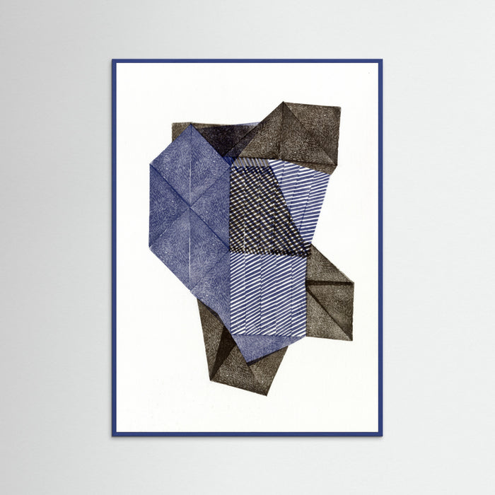 Blue Wood Polygonal shape XV. Poster