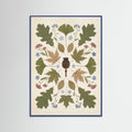 Blue Wood Pressed Garden Blooms