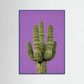 Blue Wood Purple Cactus Poster