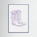 Purple Cowgirl Boots with Bow Poster – plakat og kunsttryk
