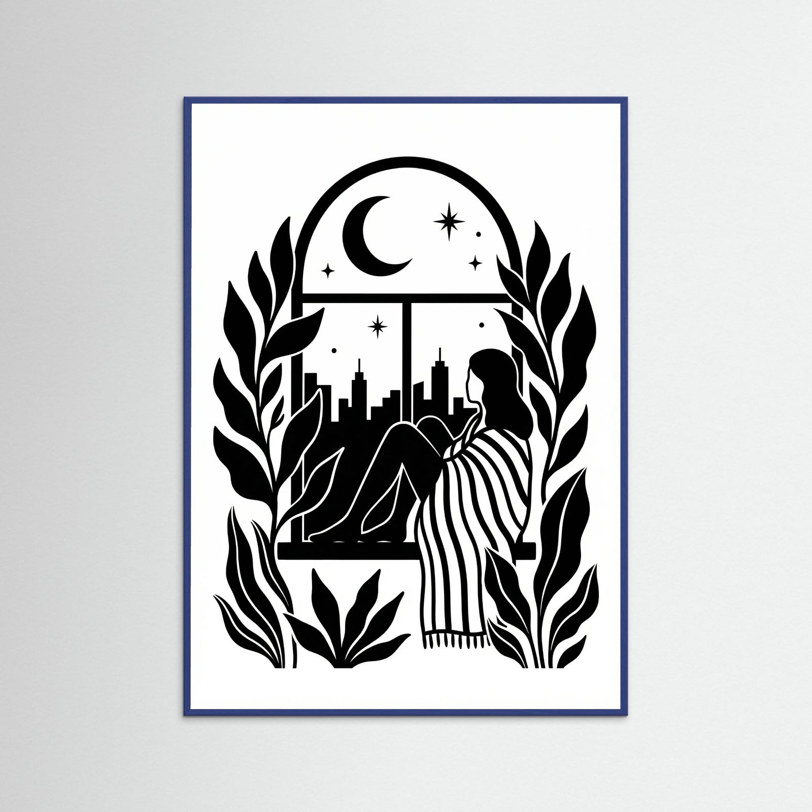 Blue Wood Quiet Contemplation Black