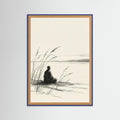 Blue Wood Quiet Reflection Black