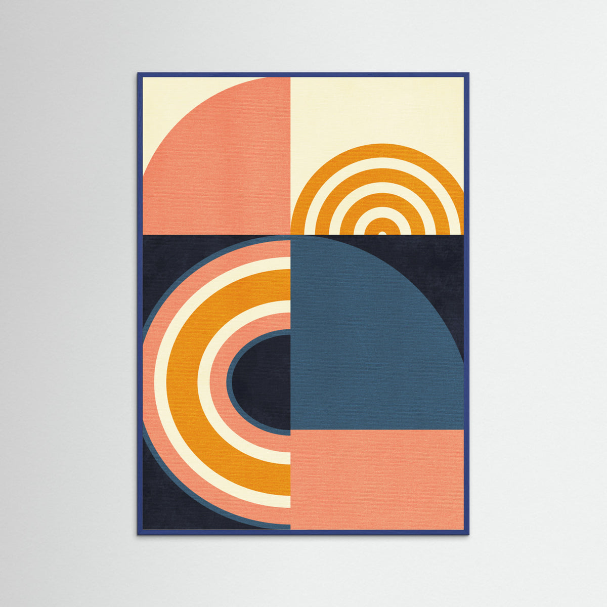 Blue Wood Rainbow Plus Shapes  Blue Mustard9 Poster