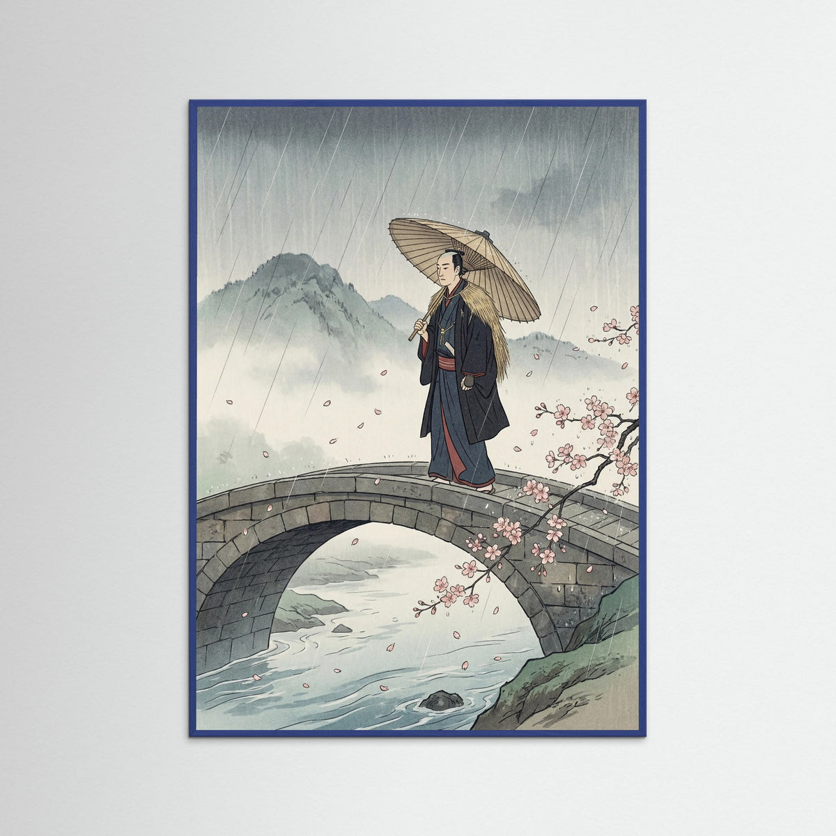 Blue Wood Rainy Day Promenade