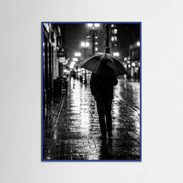 Blue Wood Rainy Metropolis