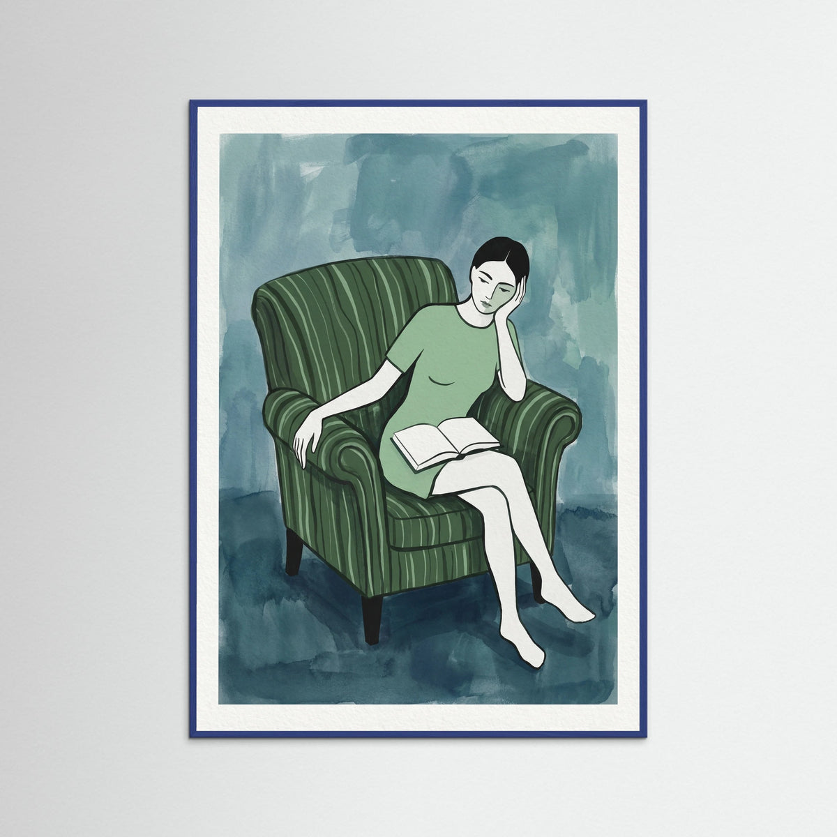 Blue Wood Reclining Serenity