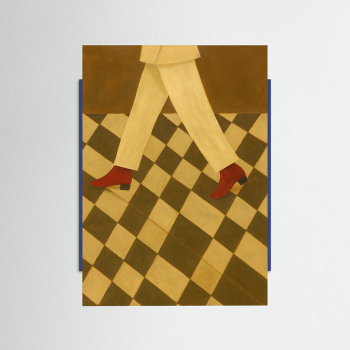 Blue Wood Red Boots