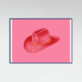 Blue Wood Red Stetson On Pink Poster