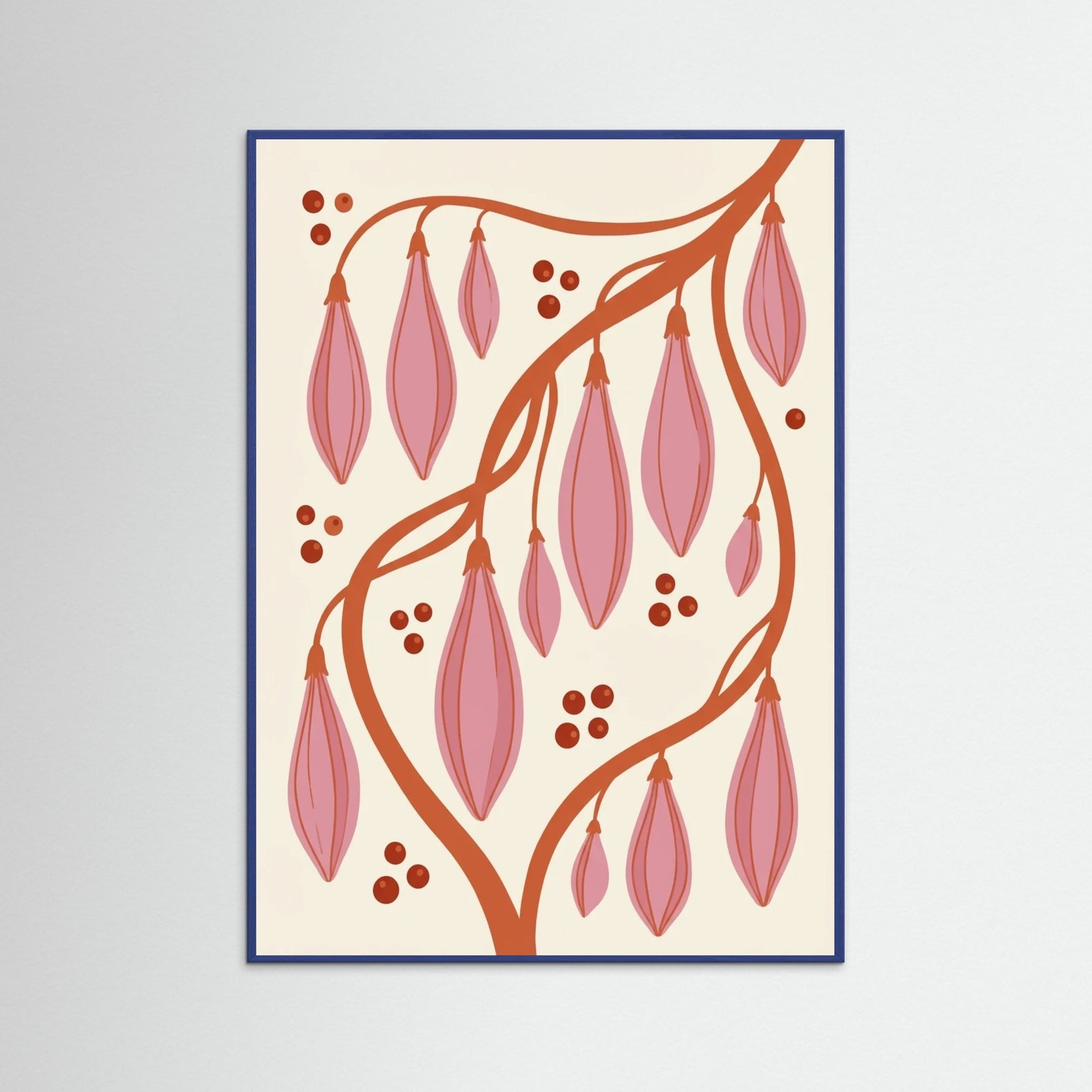 Blue Wood Retro Blooms