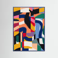 Blue Wood Ribbons Dancing Over Mirrors Poster