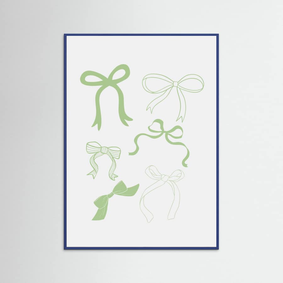 Plakat Sage Green Bows – plakat i druk artystyczny
