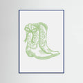 Sage Green Cowgirl Boots with Bow Poster – Poster und Kunstdruck