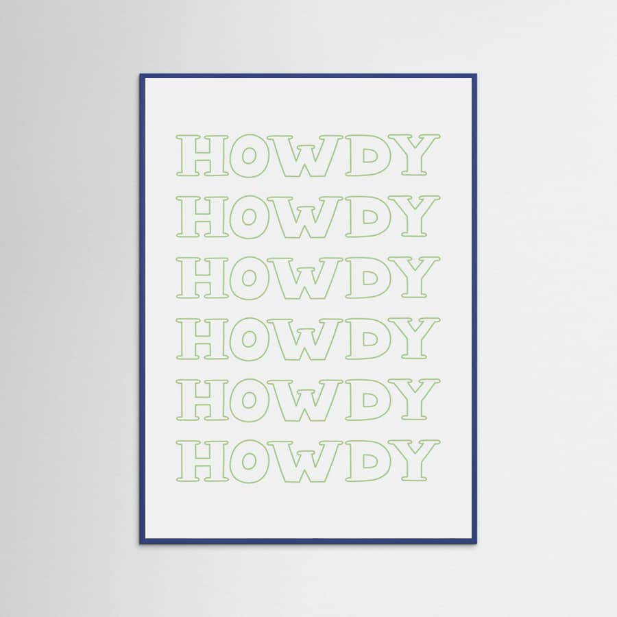 Plakat Sage Green Howdy – plakat i druk artystyczny