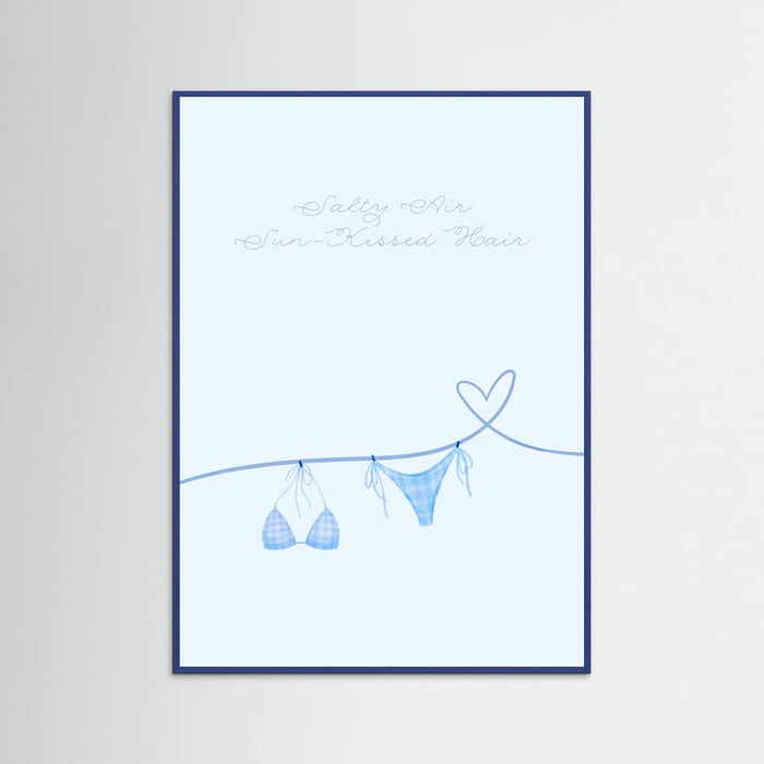 Salty Air Sun Kissed Hair Blue Bikini Poster – poster and art print