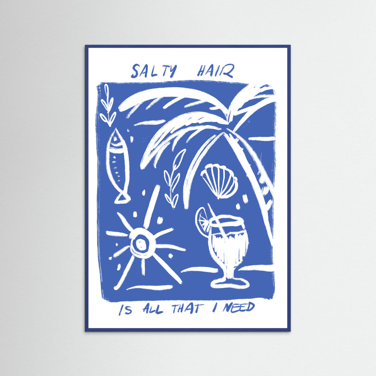 Blue Wood Salty Hair Poster