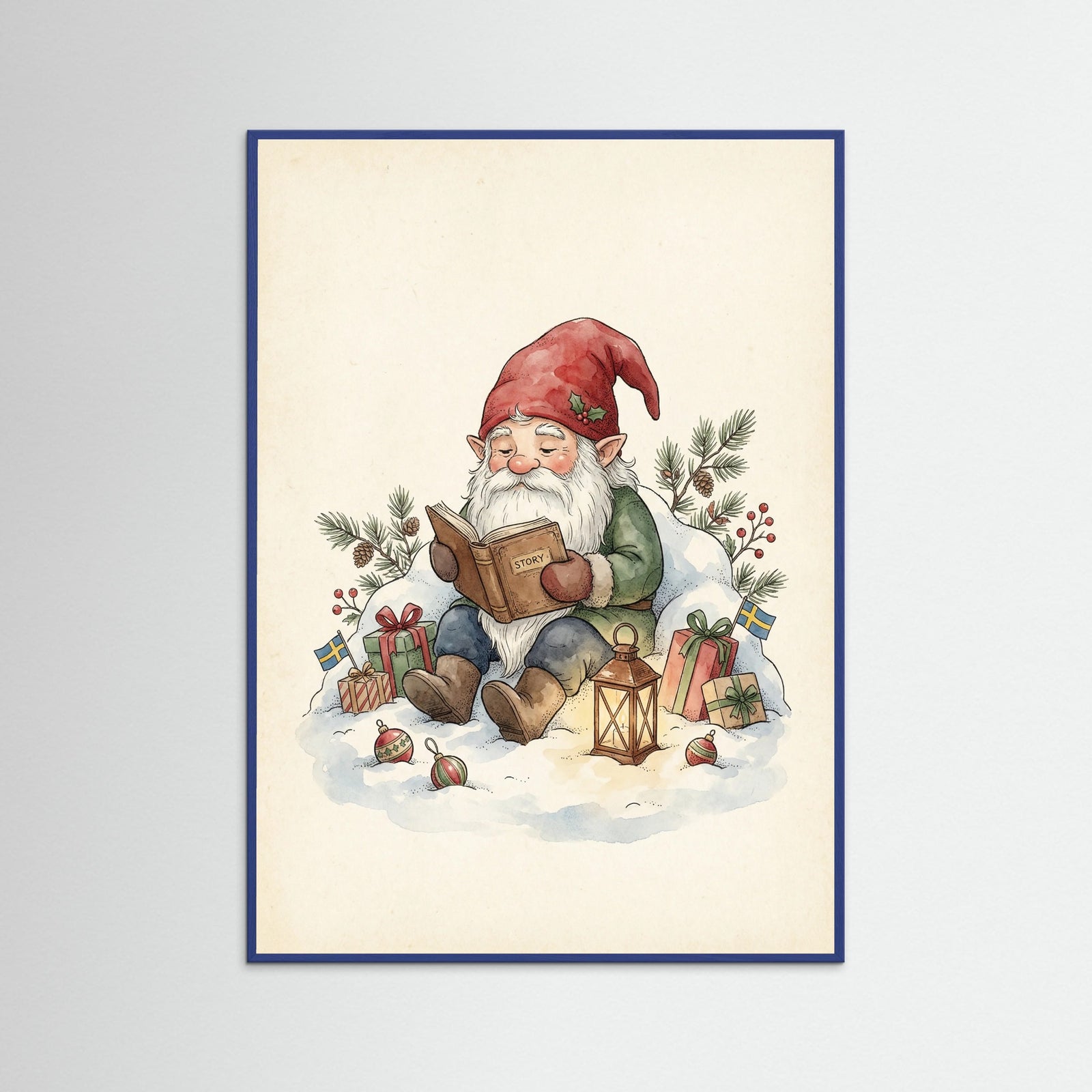 Blue Wood Scandinavian Holiday Gnomes