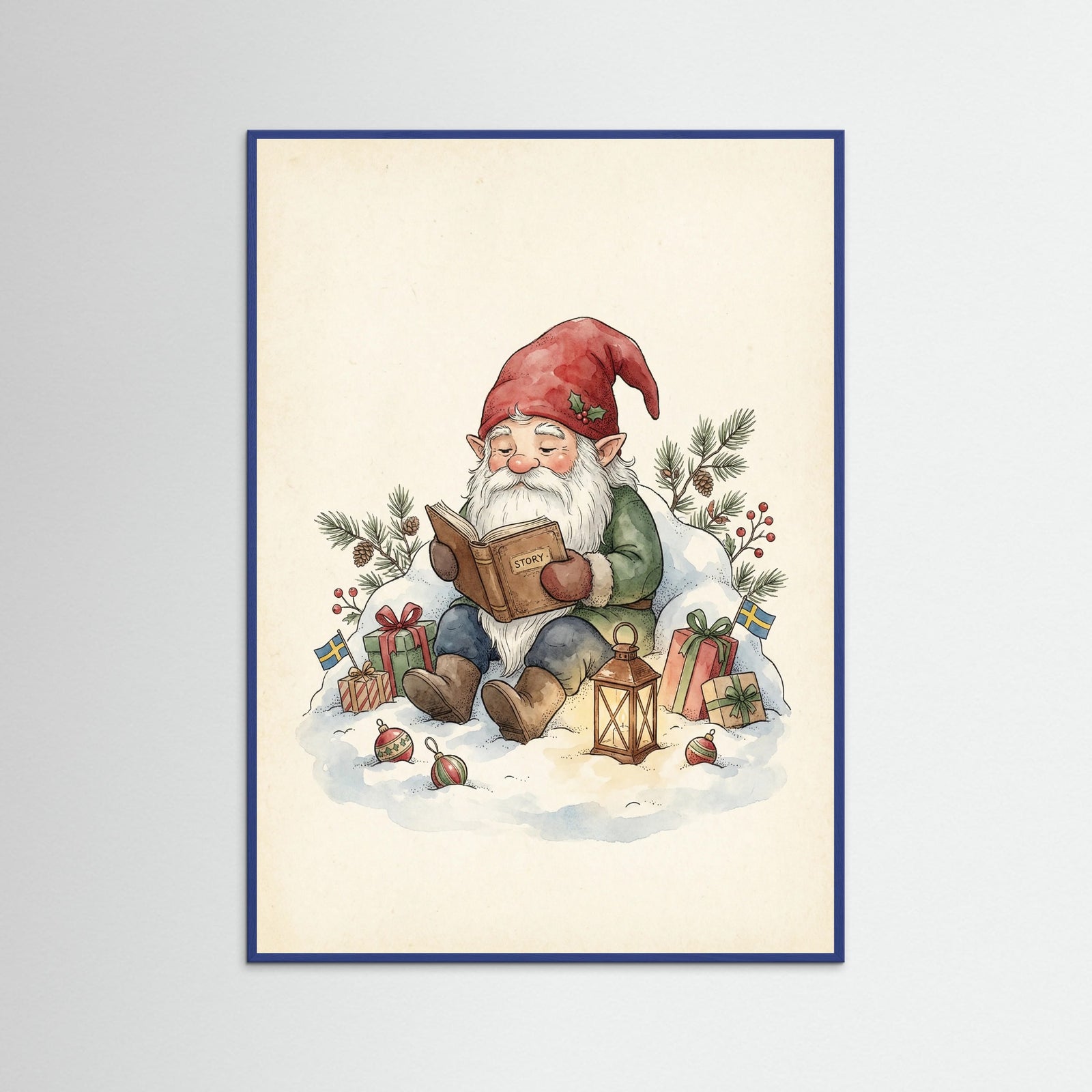 Blue Wood Scandinavian Holiday Gnomes