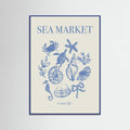 Sea Market Blue Artprint Poster – plakat og kunsttryk