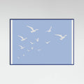 Seagulls Blue Background Poster – plakat og kunsttryk