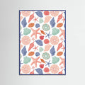 Seashells and Starfish - White Poster – poster and art print