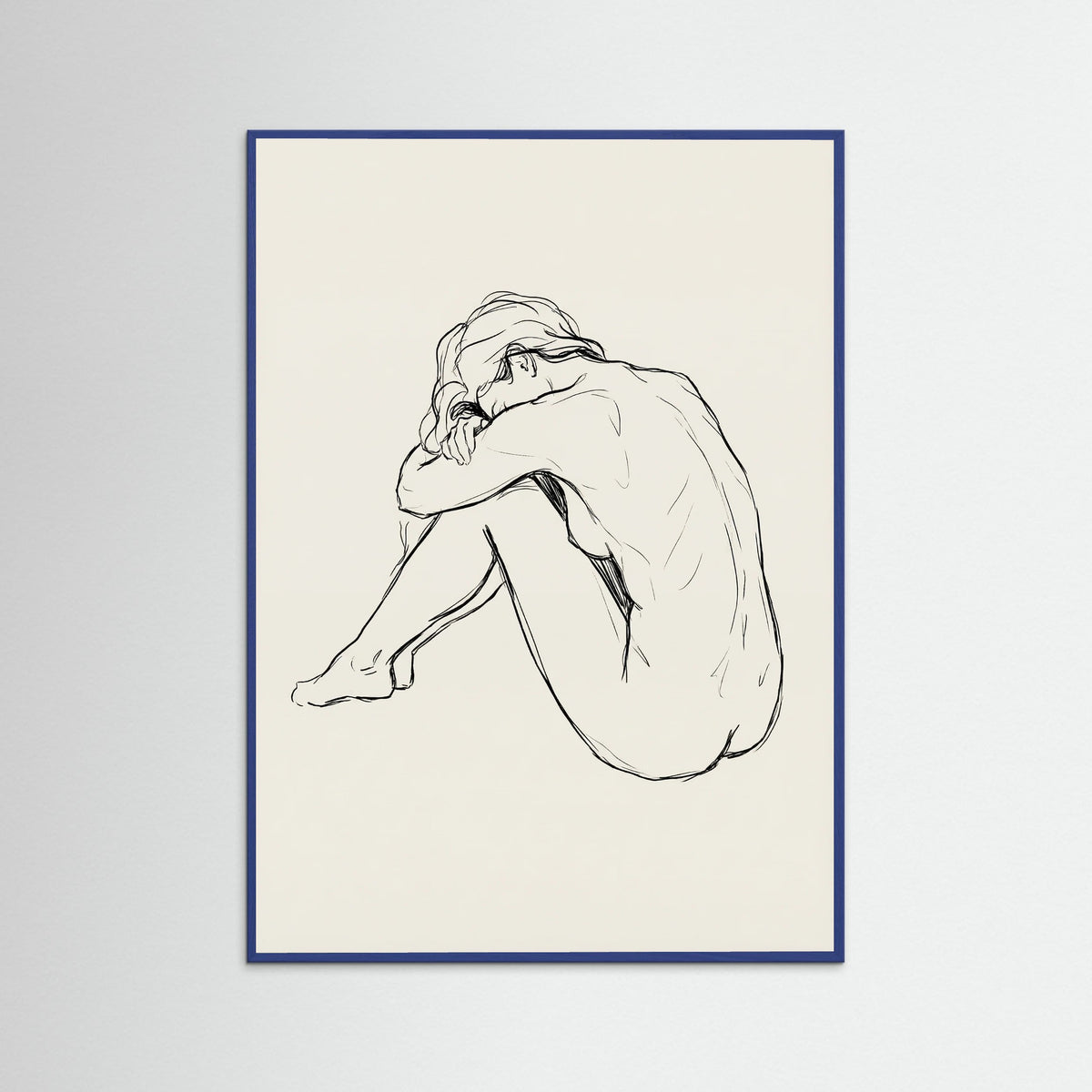 Blue Wood Seated Contemplation