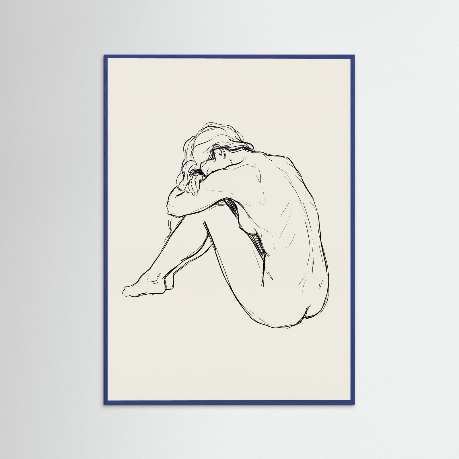 Blue Wood Seated Contemplation