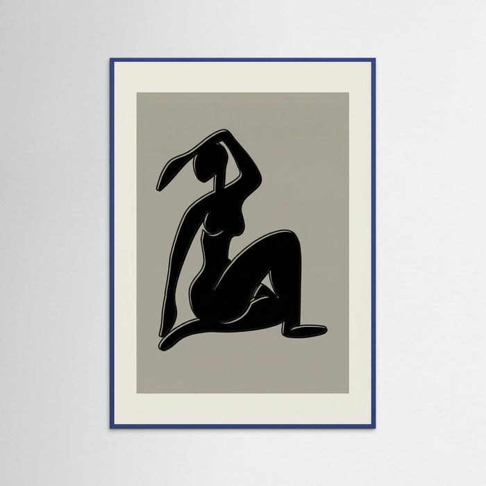 Blue Wood Seated Cutout Form