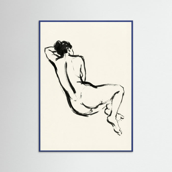 Blue Wood Seated Form