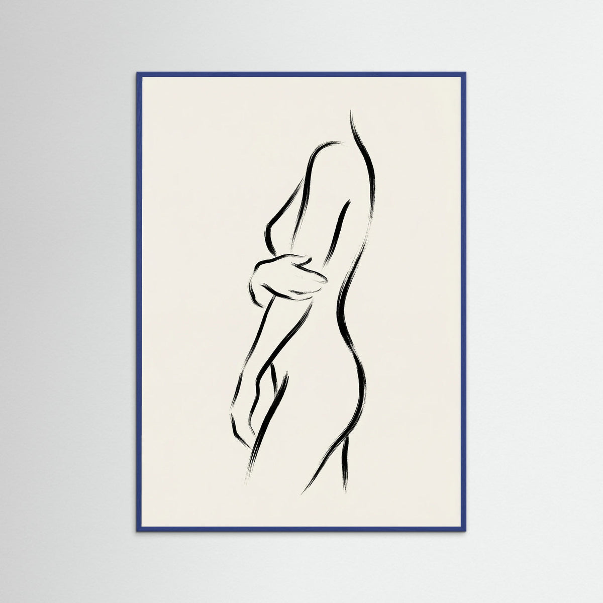 Blue Wood Seated Silhouette