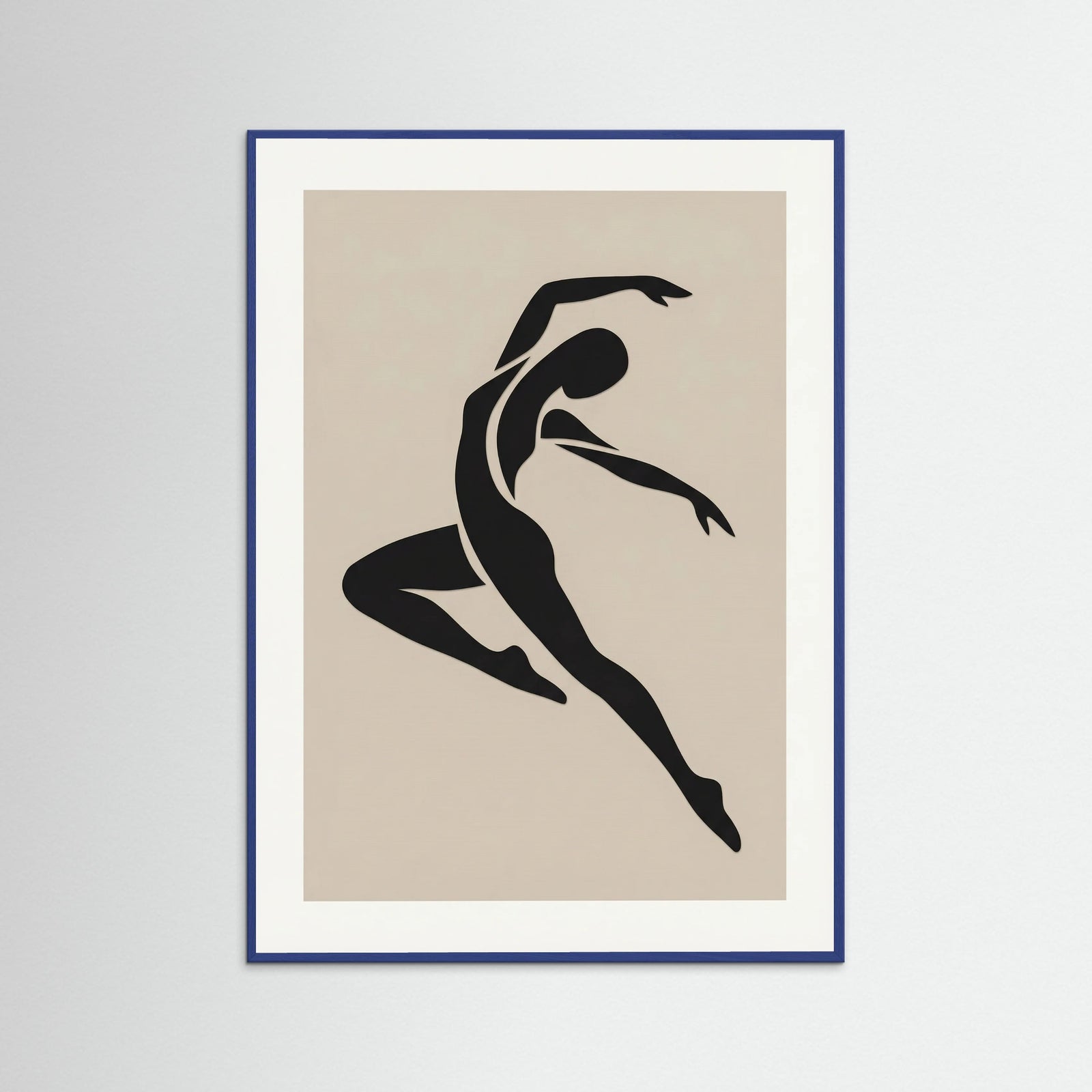 Blue Wood Seated Silhouette