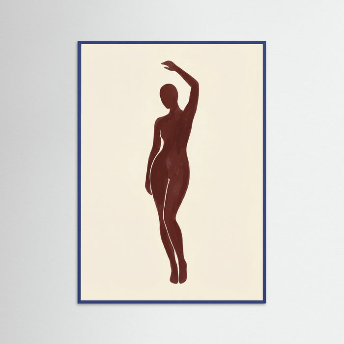 Blue Wood Seated Silhouette