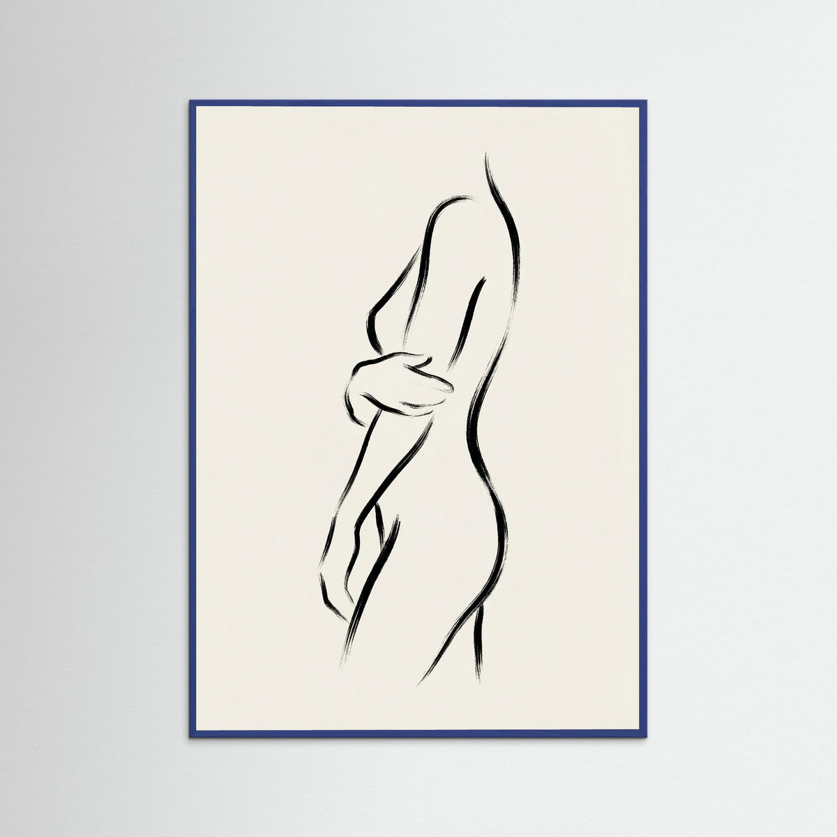 Blue Wood Seated Silhouette